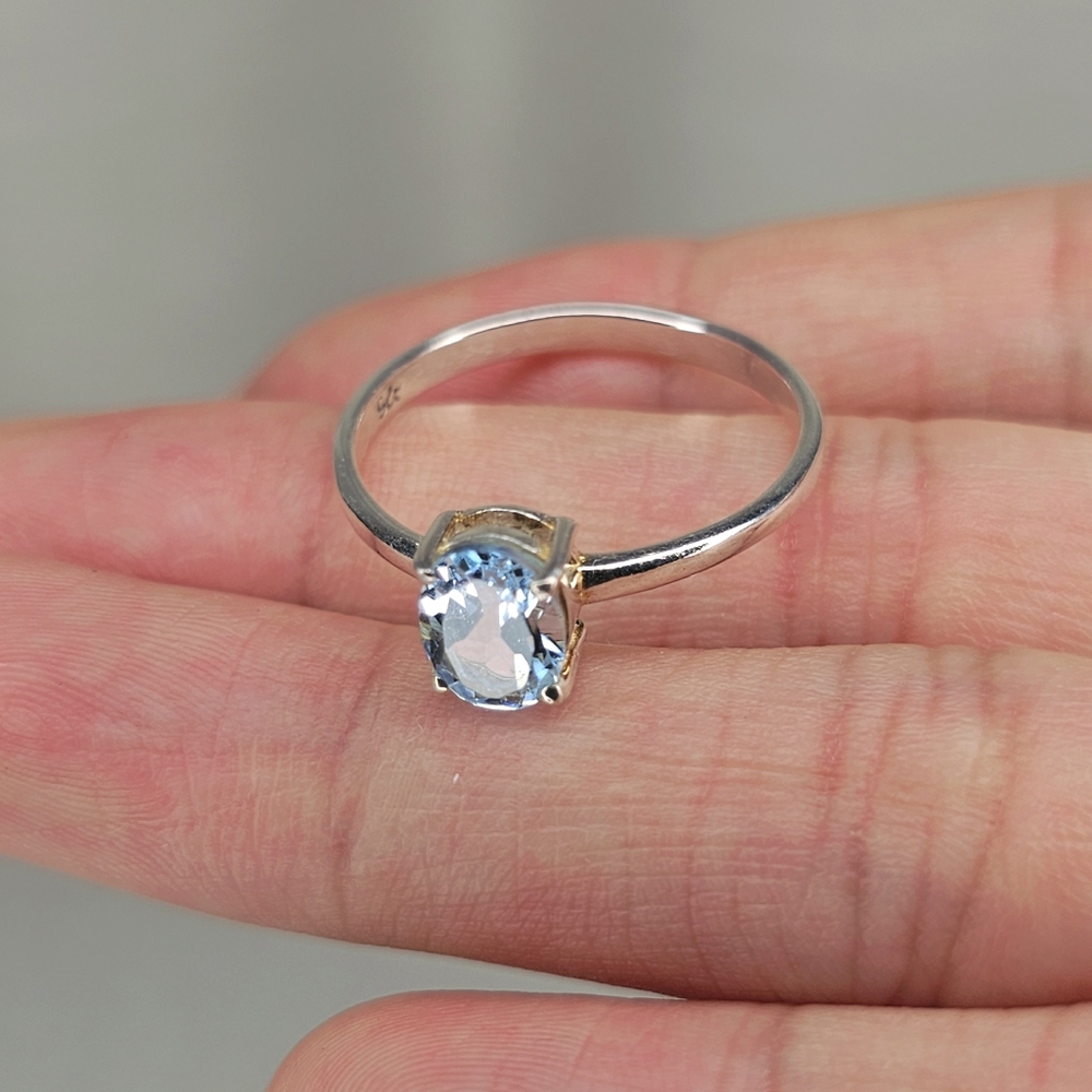 Real Blue Topaz Ring Size 10.25